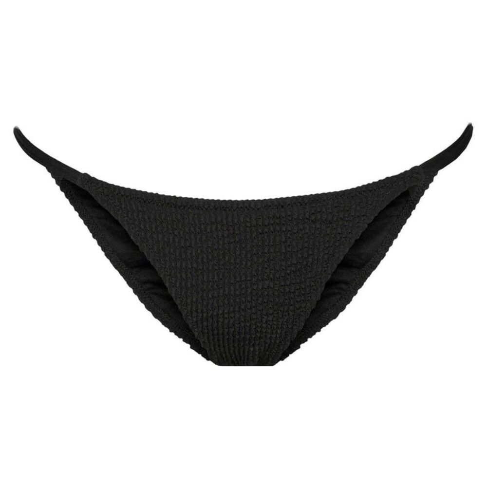 Pieces Womens/Ladies Crinkled Tanga / Black